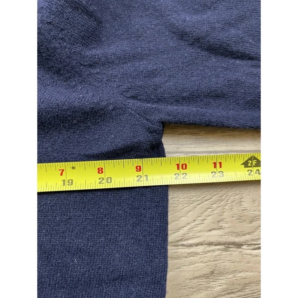 Banana Republic Sweater Men's Large Blue Italian Yarn Merino Wool 1/4 Zip Button